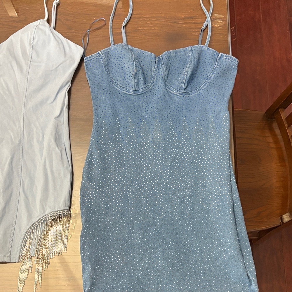 Haute Monde Light Blue Denim Dress